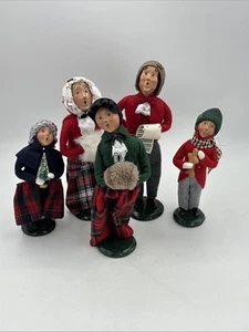 5 Byers' Choice Carolers Santa Woman Men Kids 1995-2001 Gingerbread Tree Muff - Picture 1 of 9