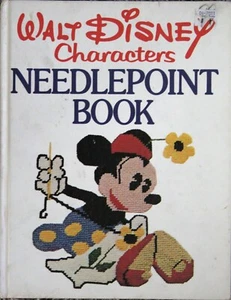 Walt Disney Characters Needlepoint Book Hardcover Embroidery Rare Vintage - Picture 1 of 7