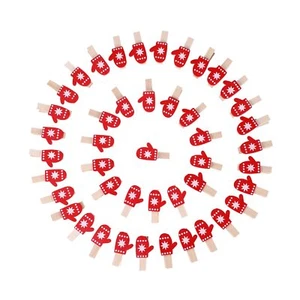 50pcs Christmas Clips Mini Clothes Pins Wooden Clothespins Photo Clips Small Woo - Picture 1 of 7
