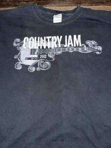 Country Jam 2012 Wisconsin T Shirt Adult Large Black Jason Aldean Trace Adkins - Picture 1 of 10