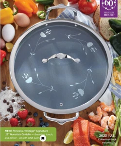 Princess House Signature Stainless Non-Stick 13" Griddle w/Lid New In Box 6309 - Picture 1 of 2