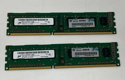 Micron 4GB (2x2GB) PC3-12800 DDR3 Desktop Memory RAM MT8JTF25664AZ-1G6M1 - Image 1 of 3