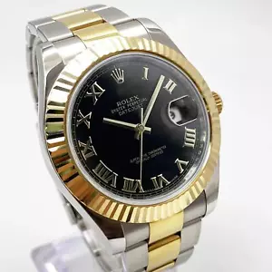 Montre automatique Rolex Datejust II 116333 or jaune acier cadran noir romain - Photo 1 sur 7