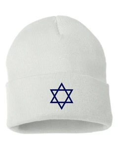 CUSTOM Embroidered Star of David Beanie Hat shirt Jewish Judaism jesus  - Picture 1 of 3