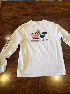 Vineyard Vines Happy New Year Long Sleeve T Shirt White Youth Size X-Large - Picture 1 of 5