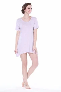 Bamboo HomeUSA's Bamboo Rayon Ultra Soft Uneven Bottom Dress Tshirt Lavender - Picture 1 of 6