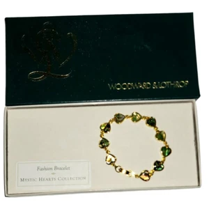 Bracciale Woodward & Lothrop collezione cuori mistici tono oro vintage madre moglie - Foto 1 di 11