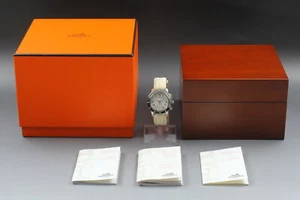 [N MINT / Full Set] HERMES Clipper CP2.430 MOP Diamond Chronograph 36mm Quartz - Picture 1 of 11