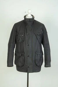 -Men's Barbour International Dovenby Wax Black Field Biker Jacket Size L - Picture 1 of 11