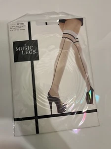 Music Legs TPY132 Cuban Foot Thigh High Stockings With Backseam NEW - Picture 1 of 1