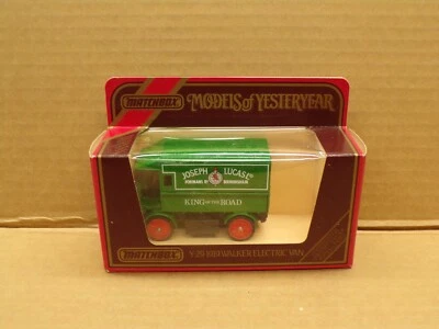 MATCHBOX MODELS OF YESTERYEAR JOSEPH LUCAS 1919 WALKER ELECTRIC VAN #Y-29 ~ NOS - Image 1 of 3