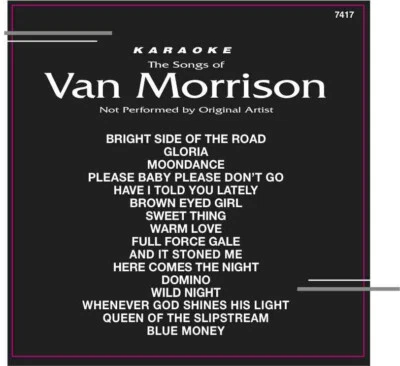 VAN MORRISON Karaoke CD+G 16 TRACKS Backstage #7417 in ORGINAL Black Sleeve - Image 1 of 2