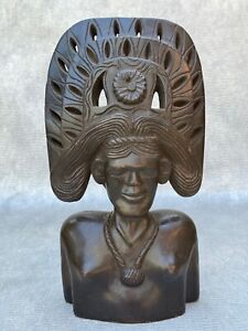 OLD WOOD CARVING WOMAN FEMALE SCULPTURE ANCIENT AZTEC MAYAN POLYNESIAN INDIAN