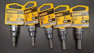 New DEWALT 5 Pc. HEX Bit Sockets- Metric - 3/8" Drive- Free Shipping - Image 1 of 4