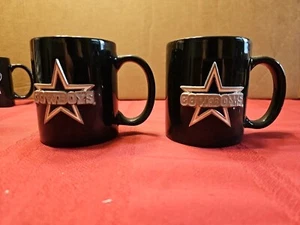 Lot Of 2 DALLAS COWBOYS NFL COFFEE CUP MUG WITH PEWTER Emblem - Picture 1 of 1