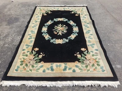 Vintage Chinese Floral Woolen Lovely Art Deco Home Decor Rug Carpet 260x172 cm - image 1 of 4