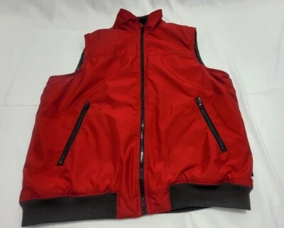 Mens Chaps Red Fleece Lined Vest Size Large Full Zip - Image 1 of 4