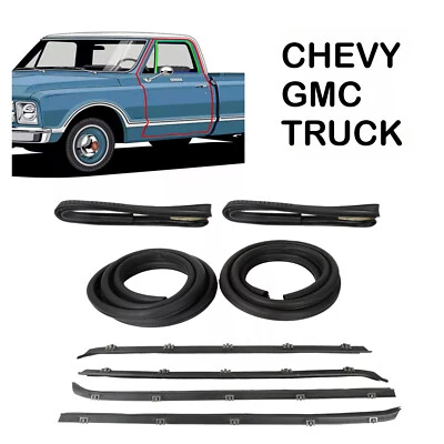 GMC Truck Front Door Window Run Sweep Felts Weatherstrip Seals Kit Set for Chevy - Image 1 of 4