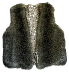 BKE Vest Girls Size L Cotton Lined Soft Gray Acrylic Cotton Blend - Picture 1 of 4