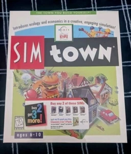 Sim Town 1995 Maxis Kids PC Game for Macintosh SEALED BRAND NEW! RARE Sims MINT! - Picture 1 of 2