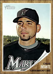 2011 Topps Heritage #130 Omar Infante Florida Marlins - Picture 1 of 2