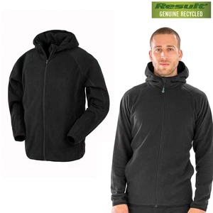Result Genuine Recycled Hooded Microfleece Jacket-Unisex Elasticised Cuffs Coat