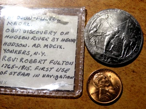 1907 USA NY American Numismatic Society HUDSON FULTON VINTAGE Commemorative K1 - Picture 1 of 3