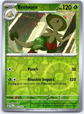 Breloom Common SV05: Temporal Forces Reverse Holo 007/162 NM - Image 1 of 2