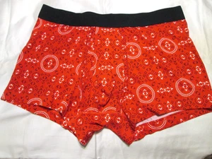Goodfellow & Co men's boxer TRUNKS-sz M-1 PR-RED w/ geo designs-cotton blend-NEW - Picture 1 of 4