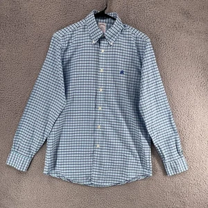 Brooks Brothers 1818 Small Blue Check Long Sleeve Button Down Shirt Regent H8 - Picture 1 of 6
