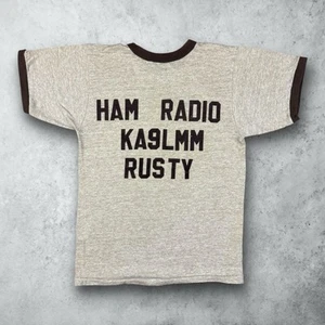 Vintage 70s Russell Athletic Ham Radio Rusty Ringer T-Shirt Size Small USA - Bild 1 von 7