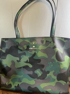 Simply Southern Large Faux Leather Tote Bag, CAMO - Picture 1 of 8