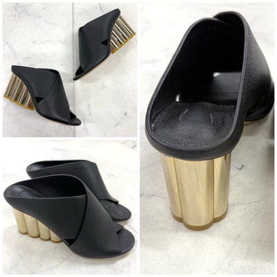 NUEVO EN CAJA $730 Salvatore Ferragamo Mujer Sandalias de Tacón Lasa en Negro Talla: 4.5 Foto 1 de 4