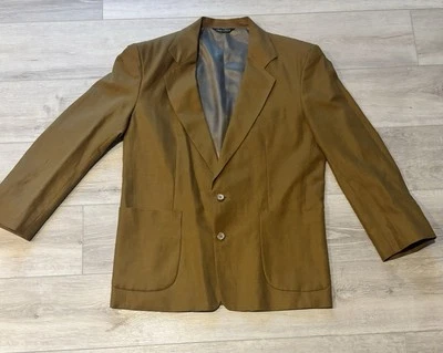 Vintage Dockers Blazer Mens Linen Blend Gold Suit Jacket Sport Coat MEDIUM EUC - Image 1 of 4