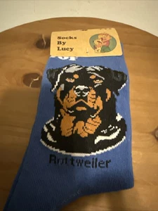 NWT socks By Lucy 7-9.5 Dog Socks Rottweiler great gift for a dog lover - Picture 1 of 5