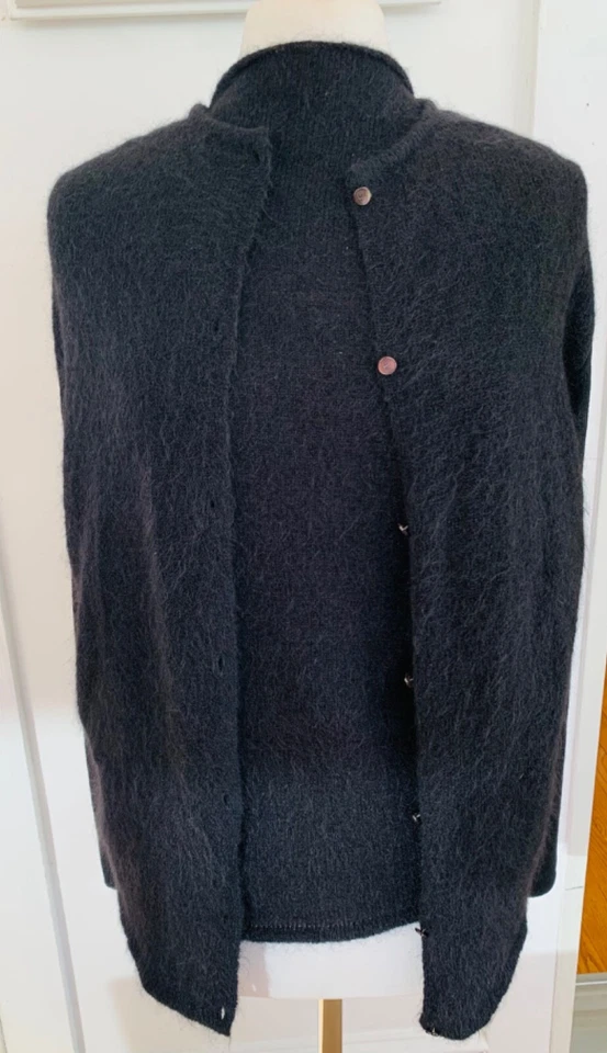 Vintage Valentino Boutique Black 2 Pc Wool/Mohair Sweater Set Sz 46-L/XL - Image 1 of 4