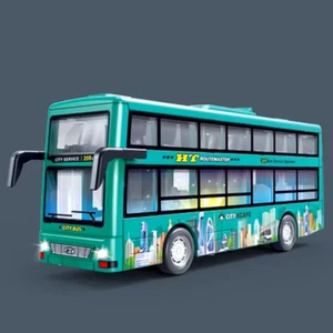 Double Decker Sightseeing Bus Model Pull Back Vehicles Toy Die Cast Pull Back Ve - Picture 1 of 16