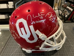 OKLAHOMA HEISMAN BILLY SIMS WHITE OWENS FULL SIZE AUTHENTIC SIGNED HELMET TRISTA - Picture 1 of 4