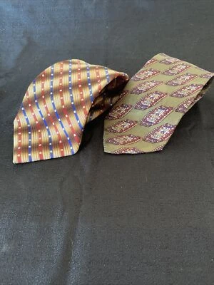 (2) Robert Talbott Best Of Class Red/Blue/Brown-Green/Gold/Red-Free Shipping - Image 1 of 4