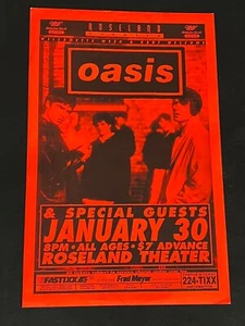 ¡Póster de concierto original de Oasis de 1995! Roseland Theatre Portland - Imagen 1 de 7