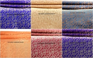 RARA TELA BROCADA DE SEDA DAMASCO JACQUARD TIBET 1/2,5/3 YARDA TELA DE SEDA INDIA - Imagen 1 de 16