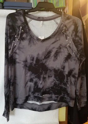 Moletom Tie Dyed da Mudd em cinza/preto Juniors tamanho M - Imagem 1 de 4