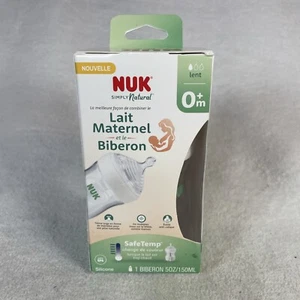Nuk Simply Natural Breast and Bottle Slow Flow 0+m 5 Oz Safe Temp • NEW - Picture 1 of 2