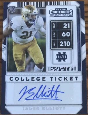 2020 Panini Contenders Draft Picks Rookie Autograph Jalen Elliott #190 - Image 1 of 2