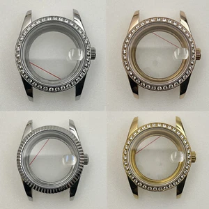 36mm Diamond Bezel Sapphire Glass Watch Case for NH35A NH36 4R35A 4R36A Movement - Picture 1 of 20