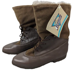Cougar Women's Leather Lace-Up Mid-Calf Riding Boots Brown Size 7.5 NEW - Picture 1 of 11