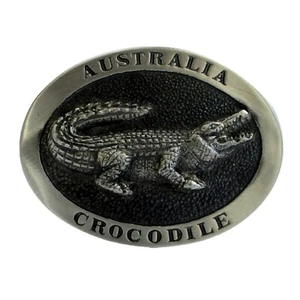 Australia Made Large Pewter Belt Buckle Crocodile Animal Handmade Australian NEW - Picture 1 of 6