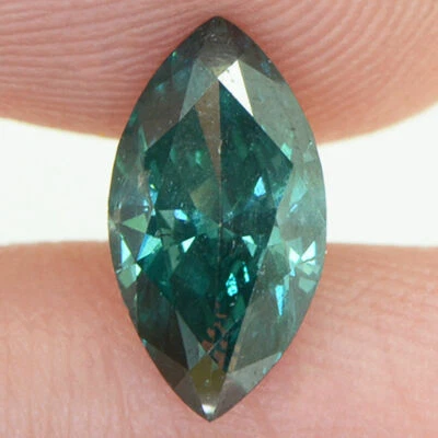 Loose Marquise Shape Diamond Fancy Green Color 1.09 Carat VS2 Certified Enhanced - Image 1 of 4