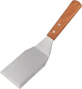 Winco Hamburger Turner Stainless Steel Blade Brown Wooden Handle 5"x 2.7/8" - Picture 1 of 3