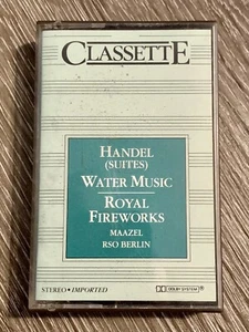 VTG Handel Suites Royal Fireworks, Water Music Maazel 1983 Cassette Tape Paino - Picture 1 of 11